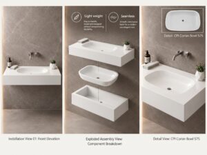 CPI Corian Bowl 575 – Integrated Solid Surface Basin